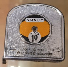 Vintage Stanley No. 1210 10ft Tape Measure – Made in England – Chrome Case