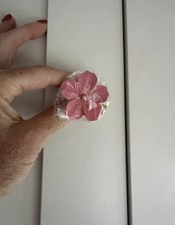 Set pink flower enamel and - pink,