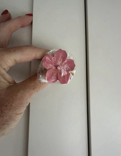 Set pink flower enamel - 4,