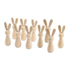 10x Wooden Peg Dolls Wood
