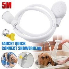 5M Single Tap Bath Sink Shower Head Hose Spray Hairdresser Pet Push On Mixer