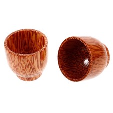 2pcs Wooden Drinking Cup Wood Tea Cup Multi-use Wine Mug Beverage Cup for Tea