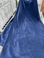 Vintage Cotton Velvet Curtains, Dark Blue  43"W x 88" L - Great condition