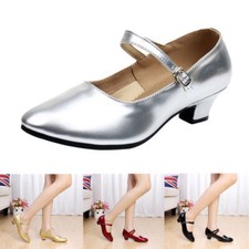 Womens Soft Sole Mid Heel Ballroom Salsa Practice Modern Party Latin Dance Shoes