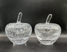 2 Large Art Glass Apples with