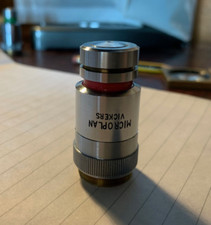 Vintage Vickers Microplan Microscope Objective Lens 100x NA 1.25 Oil Immersion