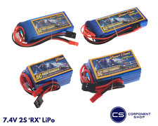 7.4V 1300mAh - 2200mAh RC 2s