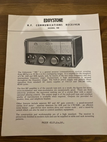 Eddystone 940 radio receiver - 940,