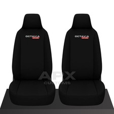 FOR SKODA OCTAVIA - HEAVY DUTY WATERPROOF FRONT SEAT COVERS CUSTOM EMBROIDERED