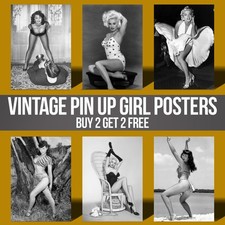 Vintage Pin-up Model Posters 50s 60s Retro Sexy Hot Pin-up Poster Picture Prints