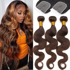 CLEARANCE Real Virgin Human Hair Extensions Weave Weft Thick 3Bundles=300G