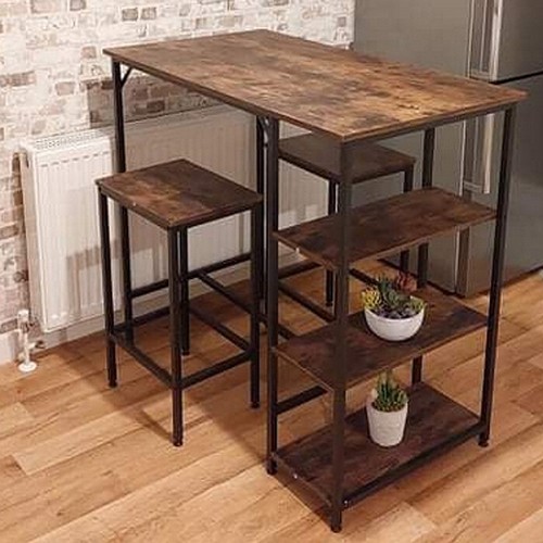Breakfast bar table and stools - bar,