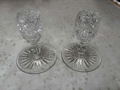 Pair crystal candle holders - candle,