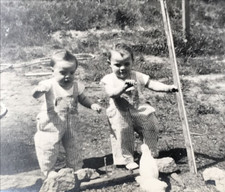 VTG 1950s Twin Boys Playing in