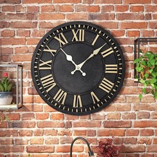 Extra Large Roman Numerals Skeleton Wall Clock Big Giant Open Face Round Home