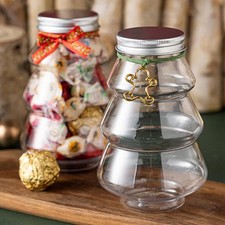 4x Christmas Candy Jar Clear