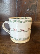 RARE Nicholas Mosse Bennettsbridge Bow & Swag Christmas Spongeware Mug #2