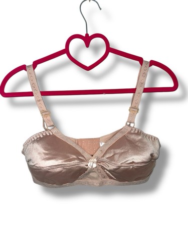 Vintage satin bra 34c - vintage, blush