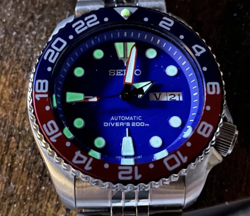 Seiko blue wave dial modded - seiko,
