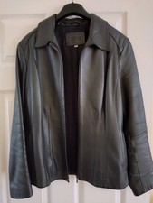 Womens black leather jacket M