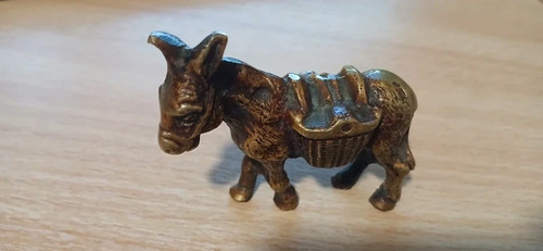 Vintage solid brass donkey - vintage,