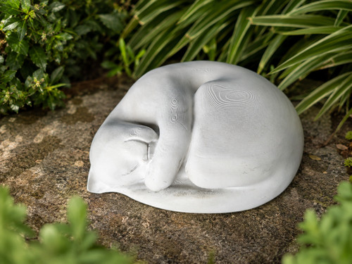 Sleeping cat memorial statue - cat,