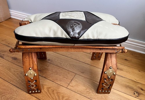 Vintage camel saddle stool - vintage,