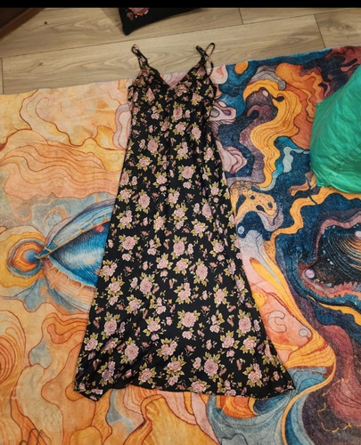 Zara black floral - floral, slip