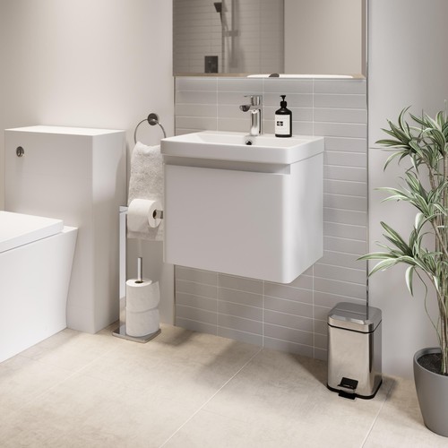 White wall hung vanity - white,