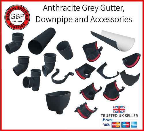 Half round anthracite gutter - round,