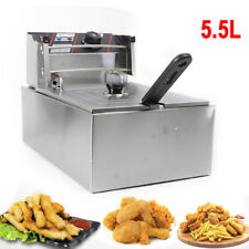 2500W 5,5L Commercial Electric Deep Fat Chip Fryer Single Tank Stainless Steel