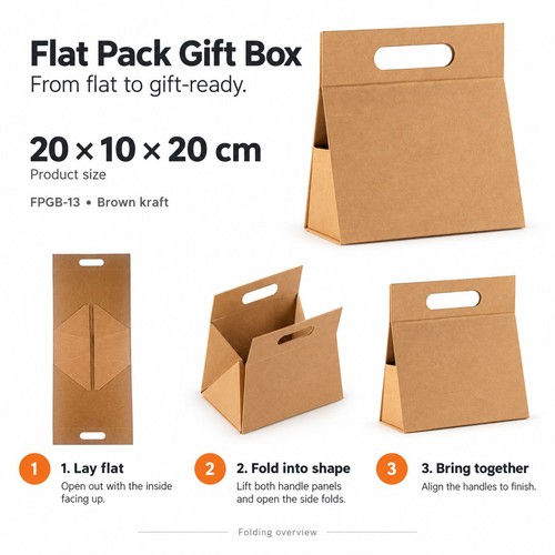 Flat pack gift box lrg - pack,