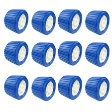 12x Boat Trailer Roller Marine Dinghy Ribbed Wobble Rollers 19mm Bore Blue