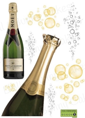 Champagne bottle edible cake - champagne,