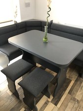 KITCHEN DINING CORNER SEATING BENCH TABLE 2 STOOLS WITH STORAGE