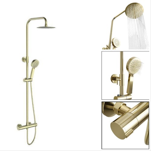 Brushed brass round - brass,