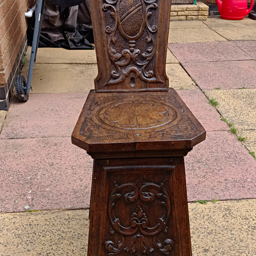 Antique wooden chair carved - wooden,