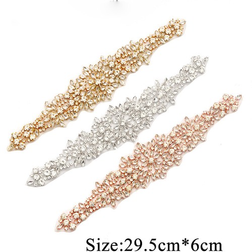 Rhinestone floral wedding belt - wedding,