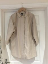 TOPSHOP Rain Mac Nude Beige Stone Mid Length PVC Jacket With Pockets UK Size 12