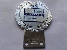 C1950s-60s VINTAGE SILVER CITY(AIRLINES )J.R.GAUNT LONDON MADE CAR BADGE
