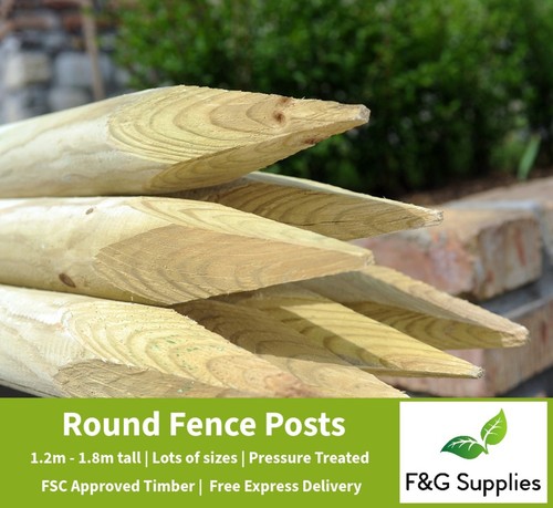 Round wooden fence posts hc4 - round,