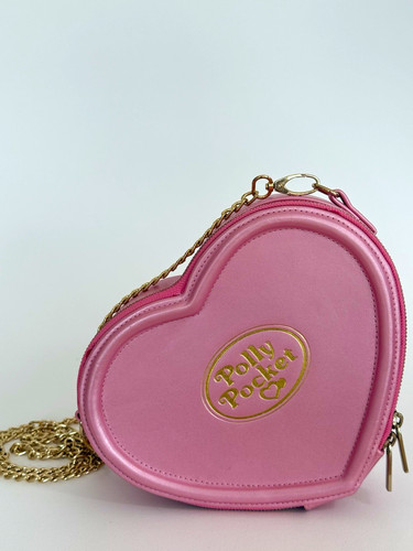 Polly pocket pink heart zip - pocket,