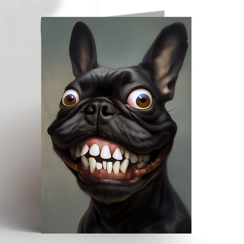 French bulldog birthday card - french,
