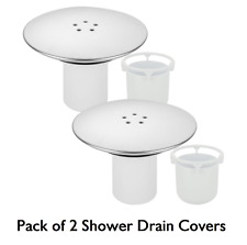 Pack of 2 X Shower Waste Drain Cap Tube/Cup Cover Cubicle 90mm / 115mm Drain