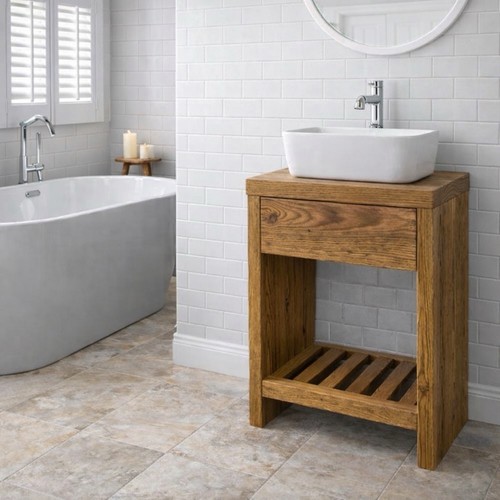 Small rustic wash stand - , solid