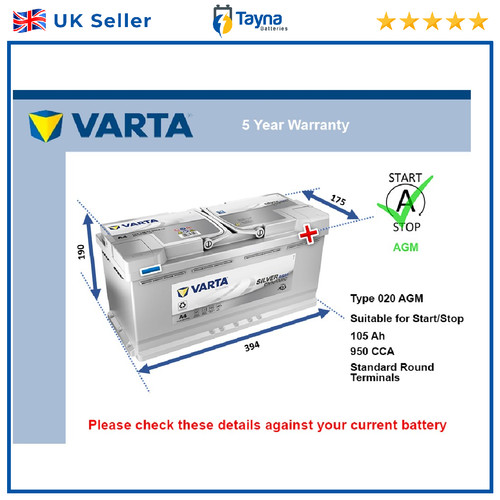 Agm car battery varta - agm,