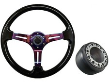 Black Neo Chrome TS Steering Wheel + Boss Kit for AUDI 036