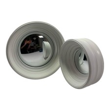 Set of 2 White Fisheye Convex