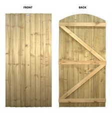 6ft Feather Edge Semi-Braced Wooden Garden Gate Arch/Flat Top Timber Door