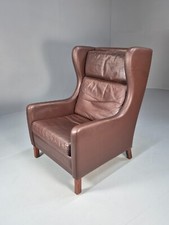 Vintage Brown Leather Wingback